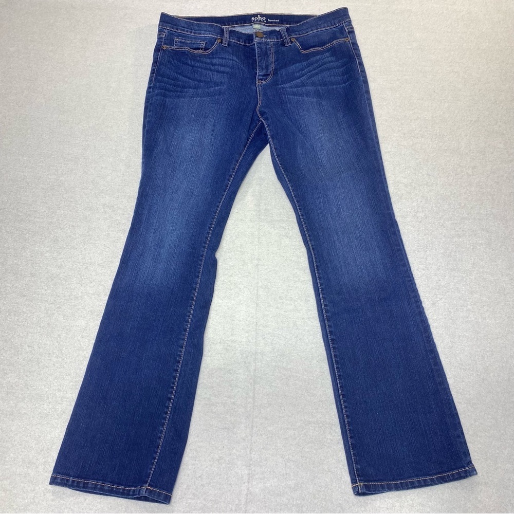 DKNY Soho Bootcut Jean's Women's 14P Blue Mid Rise Boho Western Stretch Denim